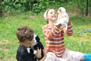 Kids and puppies